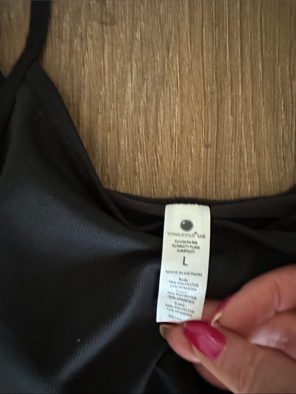 YOGAlicious Black Women's one piece Jumpsuit with Flared Legs. Size L. - Picture 2 of 3